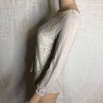 American Eagle  Beige Lace Front 3/4 Sleeve Top Photo 1