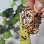 Gold Statement Doorknocker Lion Head Stretch Ring Photo 7