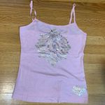 Juicy Couture  Pam Gela Gold Rhinestone Camisole Top Baby Pink Women’s Medium NWT Photo 1
