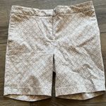 Mario Serrani  Italy Size 8 Comfort‎ Stretch Chino Shorts Tan Geometric Print Photo 0