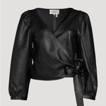 Ba&sh NEW  Houston Leather Wrap Top - Black NWT Size S Photo 0