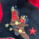 Tiara International Vintage  Western Cardigan Cowboy Boot Knit Sweater Medium Photo 6