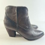 Frye Womens Boots Brown Renee Seam Short Leather Western Heeled Ankle Bootie 6 M Photo 5