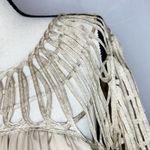 Hot & Delicious  Champagne Gold Crocheted Shift Dress Size M Photo 3