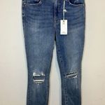 Good American Good Legs Crop Jeans Blue261 High Rise Skinny Sz 6/28 Distressed Photo 0