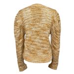 En Saison Golden Honey Marled Puff Sleeve Cropped Knit Cardigan Sweater Medium Gold Photo 3