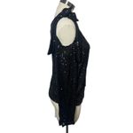 CeCe  Black Sequin One-Shoulder Bow Blouse – Size Small – NWT Photo 2