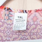 Womens Patchwork Kimono Duster Size 1XL Pink Longline Boho Festival Artsy Flowy Red Photo 3