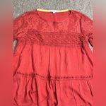 Taylor & Sage shirt with floral prints and lace and crochet Red Sz S Photo 5