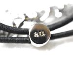 NWOT au Stamp Multi Layer Silver Tone Chain Black Cord Crystal Hair Tie Bracelet Photo 1