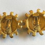 CRAFT Signed Soft Satin Gold Tone Celestial Sun Clip On Earrings Photo 5