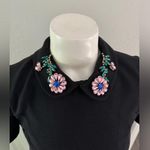 ZARA NEW $50 Trafaluc Embellished Black Collar Work Classic Dress S Photo 3