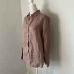 J. McLaughlin  light brown linen button down top size M Photo 2