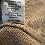 Pendleton  Full Zip Sweater Cotton Funnel Neck Pockets Ribbed Knit Tan Large Photo 3