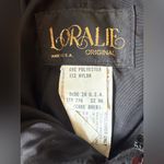 Vintage 80s Loralie Sequin Taffeta Ruffle Shoulder , Size 6 Black Photo 6