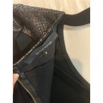 Olivaceous Black Dress Snakeskin Faux Leather Detail Career Party Mini Dress Photo 4