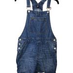 Gap for Good Distressed Raw Hem Short Overalls Small Photo 0