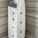 BeachLunchLounge White & Navy Cotton Embroidered Shift Dress Photo 3