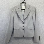 The Limited  Women's Travel Suit Jacket Gray Check Size 0 Long Sleeve Wool Blend Photo 0