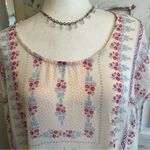 American Rag Vintage  Cie Boho Floral Handkerchief Hem Tunic Top White Pink Sz 0X Photo 7