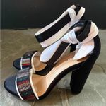 Torrid Black Velvet and Rainbow Rhinestone Ankle Strap Tapered Heel Size 9 NWT Photo 6