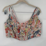 Floral Corset Cropped Top Women Large Colorful Bustier Fairy Whimsical Retro Photo 0