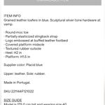 Ganni Retro Slingback Leather Loafers Mules Blue Placid Photo 3