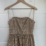 Alice + Olivia NWT  Embellished Lace Midi Alma Sequin Gold Dress Scallop Cocktail Photo 6