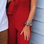 TJ Maxx Red Strapless Jumpsuit Photo 0