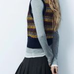 ZARA NWOT JACQUARD KNIT WAISTCOAT Vest Multicolor Medium Photo 8