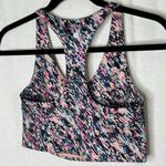 Zella Racerback Sports Bra Multicolor Green Pink Blue Size Small Round Neck Gym Photo 2