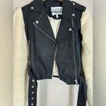 Pistola  Anita Moto Faux Leather Shearling Black Beige Jacket XS Photo 14