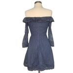 Lovers + Friends  Cass Dress Size Small Lace Off the Shoulder Blue Gray Sz S Photo 7