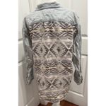We The Free  Denim Aztec Print Button Down Shirt XS Oversized Photo 5