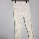 MOTHER Denim Mother High Waisted Rascal Ankle Fray In Chalk It Up Ivory Stretch Photo 6