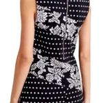 Maeve Anthro Effamy Black White Polka Dot Floral Sleeveless Knit Dress Medium Photo 1