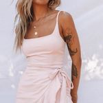 Princess Polly Blush Cottage Hill Mini Wrap Dress Photo 0