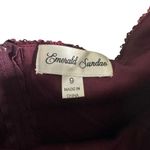 Emerald Sundae Juniors Sz 9 Burgundy Off Shoulder Sequin Full Formal Dress Photo 3
