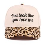 You Look Like You Love Me Trucker Hat Leopard / Cream NWT Photo 1