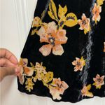 Free People Margaux Velvet Mini Skirt A-Line Black Pink Floral Size 4 Photo 1