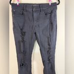 EXPRESS  Jeans Women’s Leggings Mid Rise Black Ripped Front Sz 6 Mint Photo 1