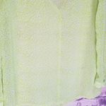 Banana Republic  NEON YELLOW GREEN ALLOVER LEOPARD PRINT SHEER POCKET FRONT TUNIC Photo 9