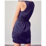 DO+BE NWT  V Neck Front Tie Bow Satin Blue Mini Dress Size Medium Photo 1