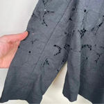 Nicole‎ Farhi Black Linen Floral Lace Eyelet Cropped Jacket Size 6 Photo 5