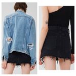 AGOLDE Quinn Hi Rise Mini Denim skirt in faded black Photo 1