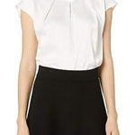 Kasper  White V-Neck Keyhole Blouse Women Size XS Photo 0