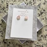 Handmade polymer clay stud earrings pink floral BoHo Photo 0