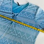Lace Up Swim Cover Up Tunic Stretch Side Slits V Neck Semi Sheer Size L Blue Size L Photo 7
