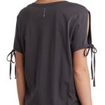 All Saints Kay Charcoal V-Neck Split Short Sleeve Tie Tee Size XS NWT Basic Photo 1