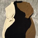 SheIn  Curve Sweater Dress in Black and Cream Photo 0